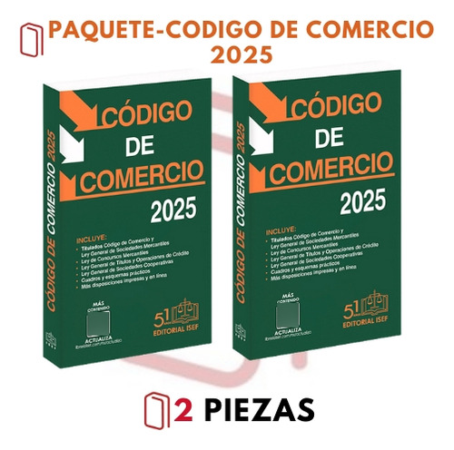 Código De Comercio 2025 (2 Piezas)