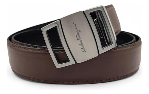 Cinturon Unisex Hebilla Sardegna Chocolate / Gris S (105cm)