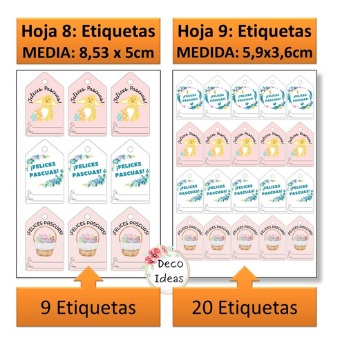 Imagen 6 de 6 de Kit Imprimible 07 Felices Pascuas Tag Etiqueta Stiker Cuadro