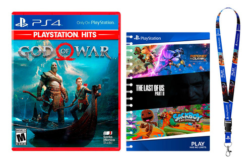 God Of War + Lanyard + Block De Notas Playstation 4