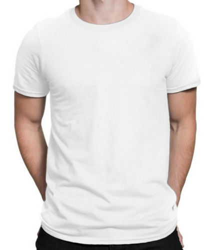 Camiseta Masculina Lisa 100% Algodão Fio 30.1 Camisa Branca