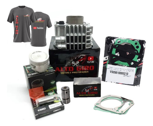 Kit 130cc Pop110i + Pino 2mm + Flange +camiseta (lançamento)