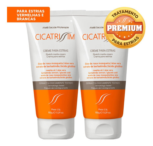 Cicatrissim Creme Para Estrias Vermelhas/brancas 2 Unidades