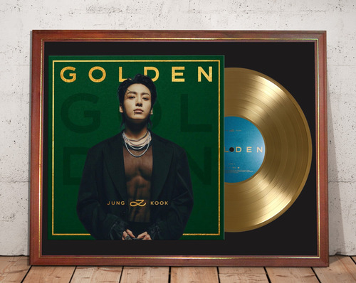 Jungkook Golden Tapa Lp Y Disco De Oro En Cuadro Para Colgar Estándar