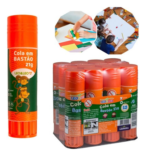 Cola Bastão Leo & Leo 21g Atóxica - 12 Unidades