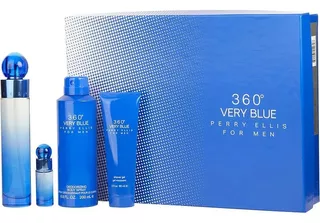 Set Perfume Caballero Perry Ellis 360° Very Blue 4 Piezas