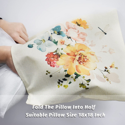 Fundas De Almohada Spring De 18 X 18, Juego De 4 Almohadas F