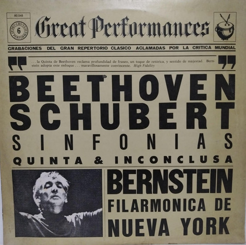 Beethoven, Bernstein - Sinfonias Quinta & Inconclusa Lp