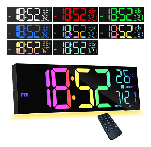 Yisile Reloj De Pared Digital Con Pantalla Grande.