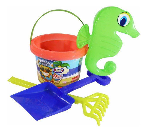 Cubeta P Playa Mar Niños Castillo Pez Caballito Arena 20pz
