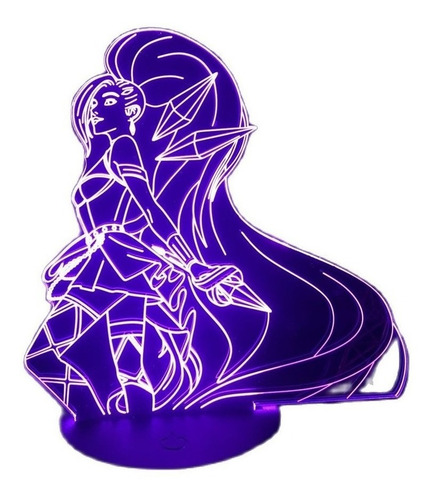 Lámpara Nocturna Led 3d Con Figura De Seraphine De Lol Hero