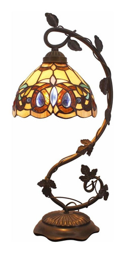 Lámpara De Noche Tiffany De Mesa De Banquero De Vidrio Manch