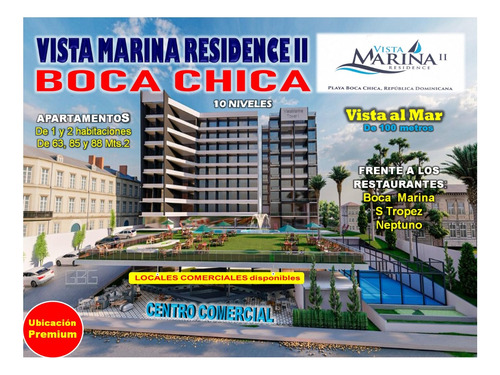 Vista Marina Residence Ii, Boca Chica,  Proyecto De Aptos Frente Al Mar, Menos De 100 Metros, 