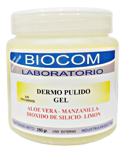 Gel Dermopulido Limon Aloe Manzanilla 250 Gr Pulidora Biocom