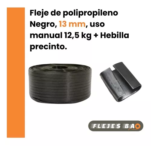 1 Rollo De Fleje Plastico Negro De 13mm (12 Kgs. Aprox.)