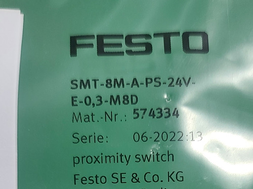 Festo Sensor Magnetico Smt-8m-a-ps-24v-e-0,3-m8d #574334