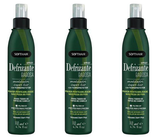 Defrizante Soft Hair 140 Ml Spray Babosa-kit C/3un