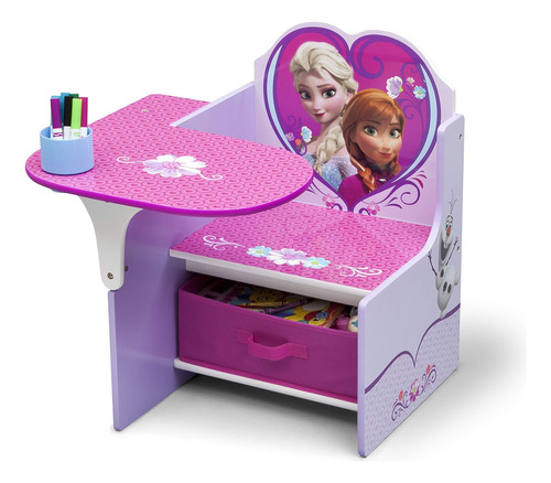Mesa De Escritorio Con Silla Y Compartimento Diseño Frozen