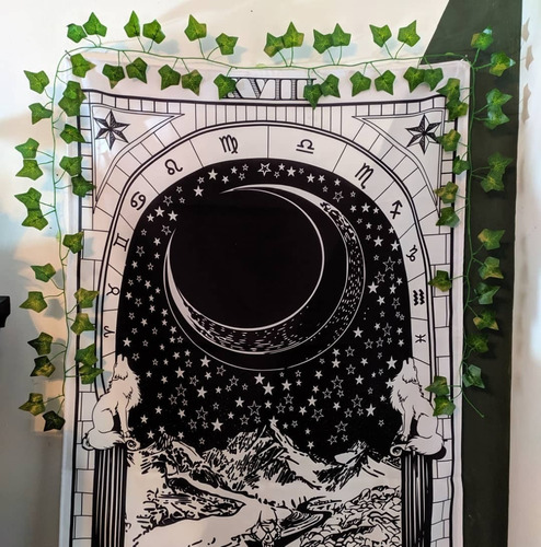 Tapiz Paño Carta De Tarot The Moon La Luna - Grande