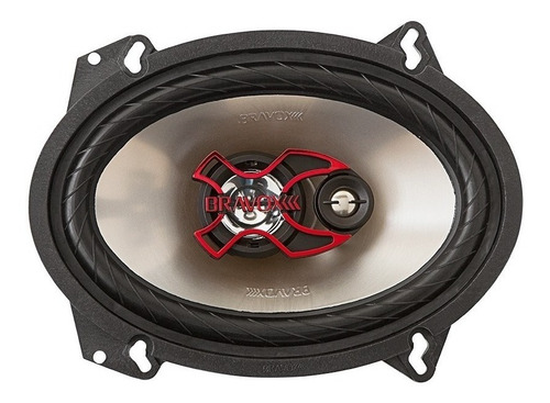 Alto Falante Bravox B3x68x 6x8 Polegadas 100wrms Par Cor Preto/vermelho