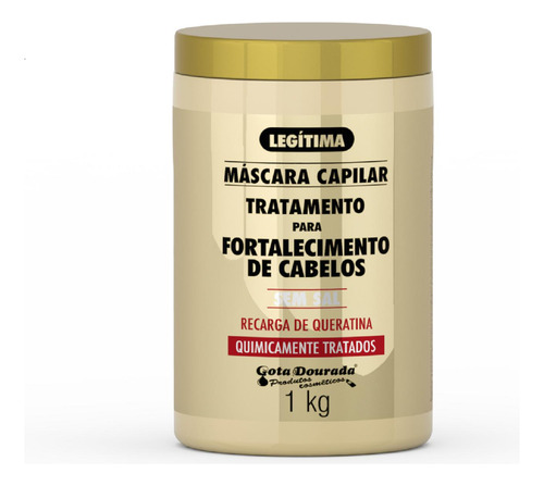 Máscara Fortalecimento De Cabelo Com Química Gota Dourada