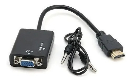 Adaptador Conversor Hdtv Compatible Hdmi A Vga Audio 1080 Hd
