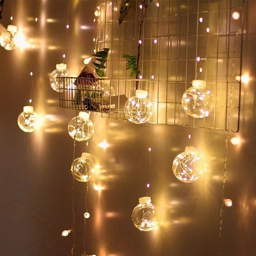 Guirnalda Luces 10 Bola Led Hada Navidad Cadena Cascada