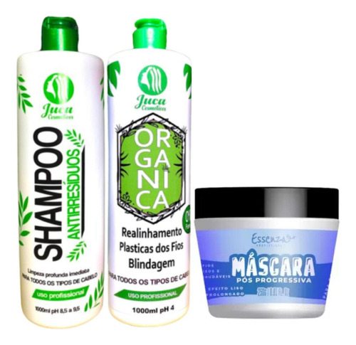 Kit Progressiva Organica 2x1l Juca+ Máscara Essenza 250g