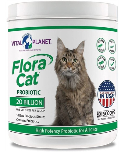 Suplemento En Polvo Probiótico Para Gatos Flora