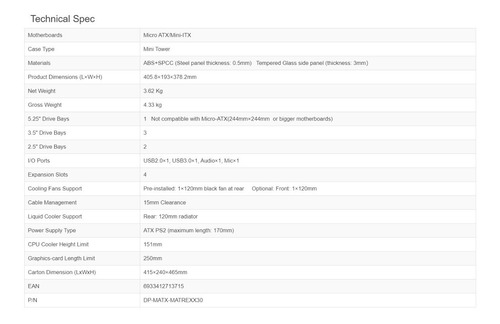 Imagen 10 de 10 de Gabinete Deepcool Matrexx 30 M-atx Vidrio Templado Air Flow