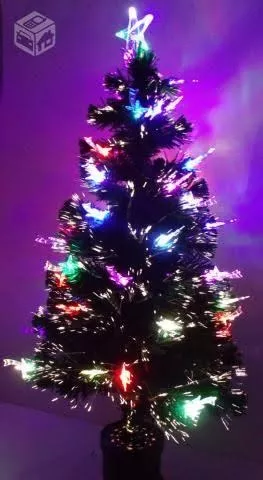 Arvore Fibra Otica 90cm Com Estrelas Natal Decoração Festas