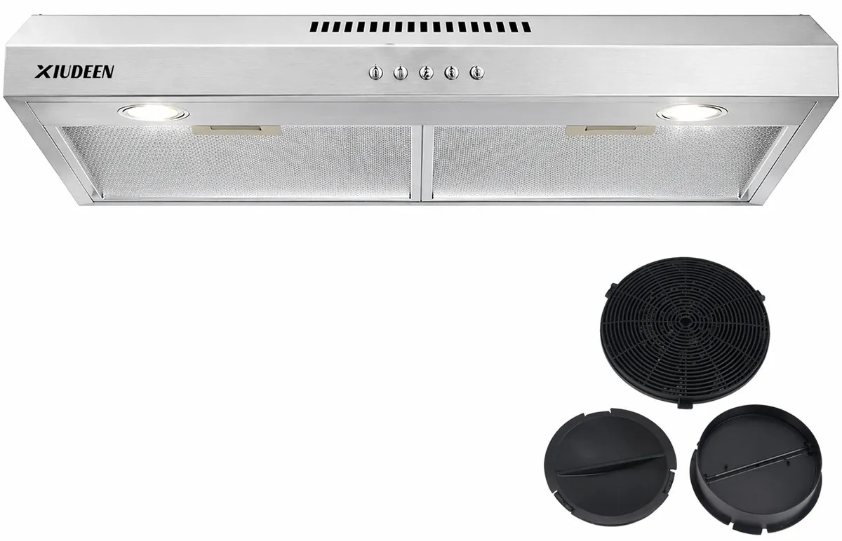 Campana Extractora Xiudeen de 76 cm para Cocina, De Acero Inoxidable y Pared, con Luz LED