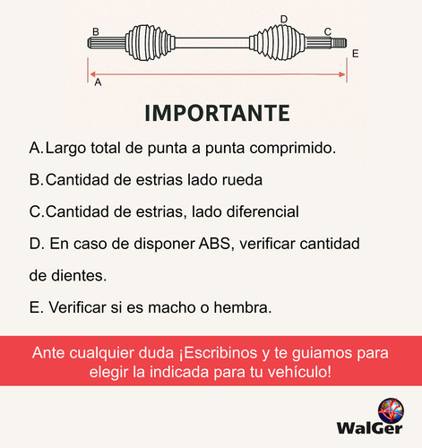 Semiejes Completo Vento 5/12 Manual 2.5 Der 812mm Ø100mm 36z
