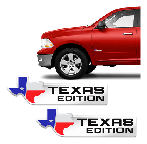 Par De Emblemas Texas Edition Ford Dodge Ram, F-250 Resinado