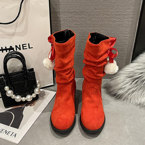 E Botas De Invierno Para Mujer, Zapatos De Tacón Bajo, Cómod