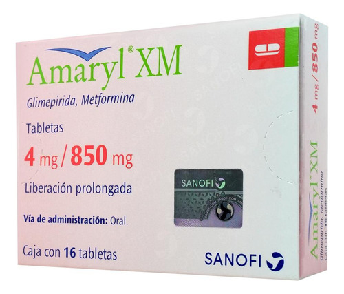 Amaryl Xm Tableta 4 Mg/850 Mg, 16 Tabletas