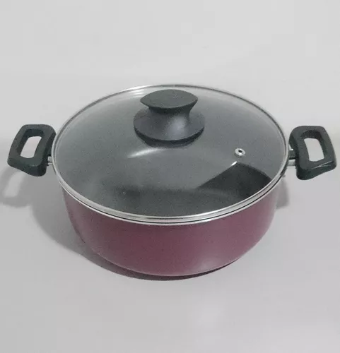 Olla Cacerola 24 Cm Antiadherente Tapa Vidrio Aston Home