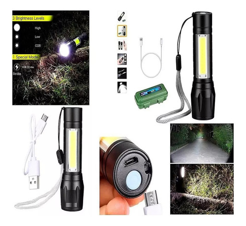 Lanterna Tatica Recarregavel Cree Led 22000w 36000 Lumens