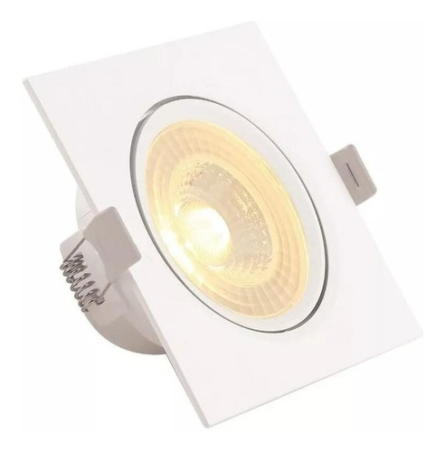 Kit 10 Spot Quadrado 5w Smd Led Direcionável Embutir 10c
