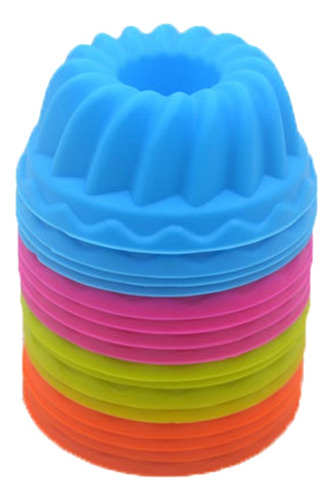 24 Moldes De Silicona Para Magdalenas, Reutilizables, Antiad