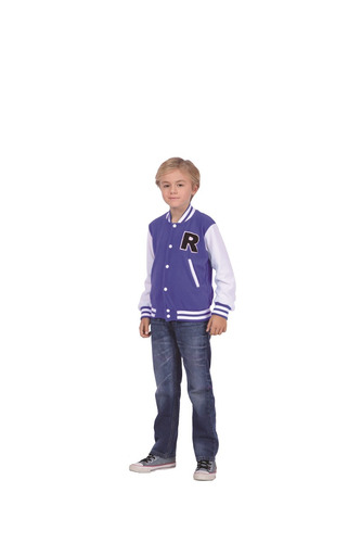 Disfraz Para Niño Chaqueta Letterman Azul Talla L (12-14)