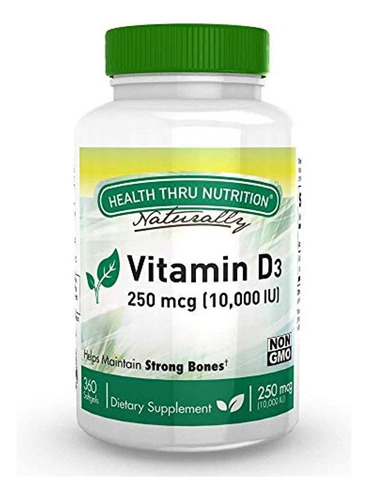 Vitamina D3 10,000 Ui Sin Omg 360 Mini Cápsulas Blandas