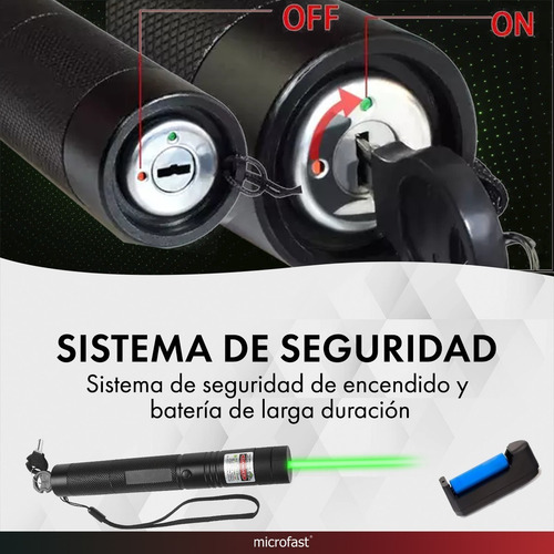 Imagen 5 de 6 de Puntero Láser Potente Verde Efecto Lluvia 8800mah Recargable
