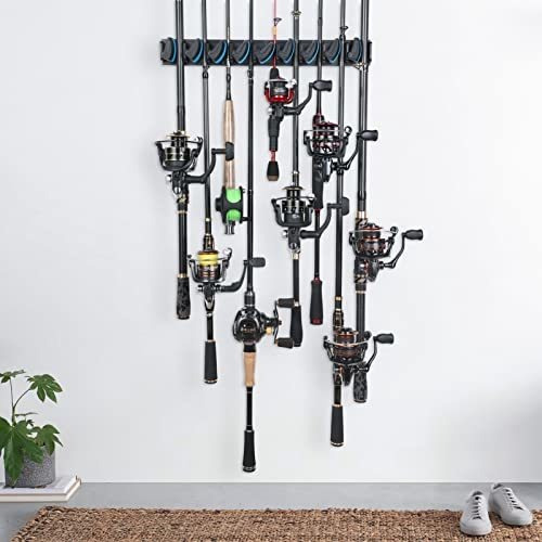 Soporte De Pared Para 9 Cañas De Pescar - Diametros 3 A 19mm