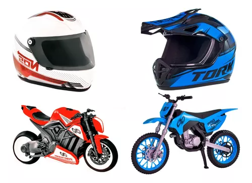 Moto de Corrida com Pneu de Borracha Pro Tork Brinquedo Infantil