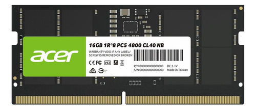 Memoria Ram Sodimm Ddr5 Acer Sd200 16gb 4800mhz Bl.9bwwa.412