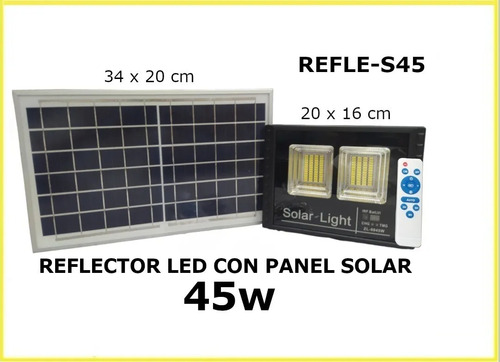 Reflector Led Con Panel Solar De 45w, Ip66