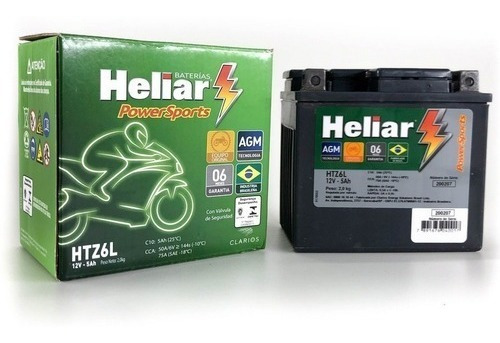 Bateria Moto Heliar Htz6l 5ah Xre 190/bros 125/150