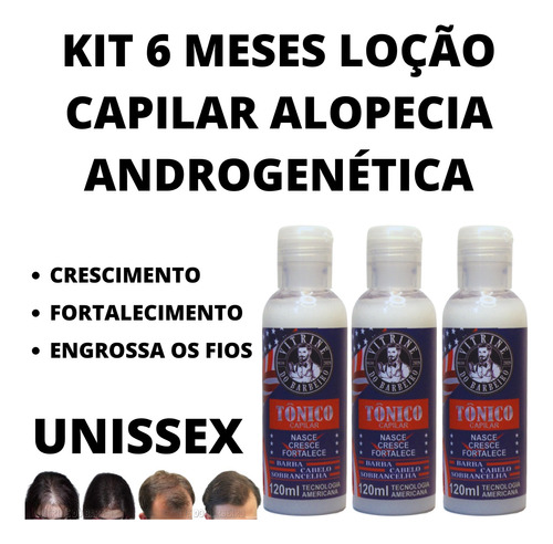 Kit 3 Turbo Tônico Crescimento Capilar Rápido Cabelo E Barba