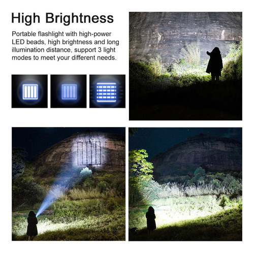 Linterna Eléctrica Led Portátil Con Zoom For Exteriores